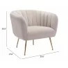 Zuo Modern Deco Accent Chair in Beige - With Dimensions - Zuo Modern Deco Accent Chair in Beige - With Dimensions