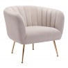 Zuo Modern Deco Accent Chair in Beige - Angled