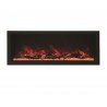60″ Wide - Deep Indoor Or Outdoor Electric Built-in Only With Black Steel Surround - Red Flame