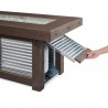 Outdoor Greatroom Company Denali Brew Linear Fire Pit Table Storage Opening View