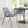 Desi Dining Chair Azure Gray & Walnut - Lifestyle 2