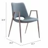Desi Dining Chair Azure Gray & Walnut - Seating Dimensions - Desi Dining Chair Azure Gray & Walnut - Seating Dimensions