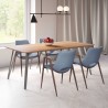 Desi Dining Chair Azure Gray & Walnut - Lifestyle 1