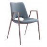 Desi Dining Chair Azure Gray & Walnut - Angled
