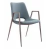 Desi Dining Chair Azure Gray & Walnut - Angled - Desi Dining Chair Azure Gray & Walnut - Angled