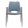 Desi Dining Chair Azure Gray & Walnut - Front - Desi Dining Chair Azure Gray & Walnut - Front