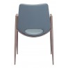 Desi Dining Chair Azure Gray & Walnut - Back