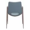 Desi Dining Chair Azure Gray & Walnut - Back - Desi Dining Chair Azure Gray & Walnut - Back