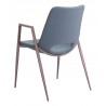 Desi Dining Chair Azure Gray & Walnut - Back Left