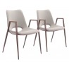 Desi Dining Chair Beige & Walnut - Duo