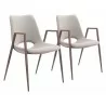 Desi Dining Chair Beige & Walnut - Duo - Desi Dining Chair Beige & Walnut - Duo
