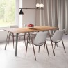 Desi Dining Chair Beige & Walnut - Lifestyle 2