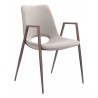Desi Dining Chair Beige & Walnut - Angled