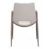 Desi Dining Chair Beige & Walnut - Back - Desi Dining Chair Beige & Walnut - Back