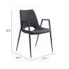 Desi Dining Chair Black- seat dimension
