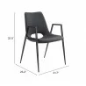 Desi Dining Chair Black- seat dimension - Desi Dining Chair Black- seat dimension