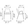 Desi Dining Chair Black- dimension
