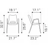 Desi Dining Chair Black- dimension - Desi Dining Chair Black- dimension