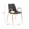 Desi Dining Chair Black&Gold- seat dimension - Desi Dining Chair Black&Gold- seat dimension