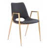Desi Dining Chair Black&Gold- front view 2