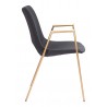 Desi Dining Chair Black&Gold- side view 1