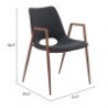 Desi Dining Chair Black & Walnut - Seat Dimensions