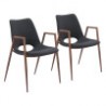 Desi Dining Chair Black & Walnut - Duo