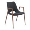 Desi Dining Chair Black & Walnut - Angled