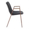 Desi Dining Chair Black & Walnut - Side