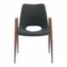 Desi Dining Chair Black & Walnut - Front - Desi Dining Chair Black & Walnut - Front