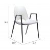 Desi Dining Chair White- seat dimension