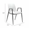 Desi Dining Chair White- seat dimension - Desi Dining Chair White- seat dimension