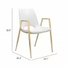 Desi Dining Chair White&Gold-seat dimension - Desi Dining Chair White&Gold-seat dimension
