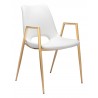 Desi Dining Chair White&Gold-Side view 2