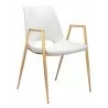 Desi Dining Chair White&Gold-Side view 2 - Desi Dining Chair White&Gold-Side view 2