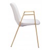 Desi Dining Chair White&Gold-Side view 1