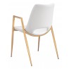 Desi Dining Chair White&Gold-back view 1