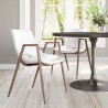 Desi Dining Chair White & Walnut - Lifestyle
