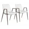 Desi Dining Chair White & Walnut - Set of 2 - Desi Dining Chair White & Walnut - Set of 2