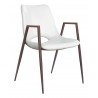 Desi Dining Chair White & Walnut - Side Angled View