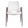 Desi Dining Chair White & Walnut - Front View