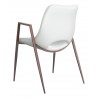 Desi Dining Chair White & Walnut - Angled-Back View