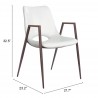Desi Dining Chair White & Walnut - Seat Dimension