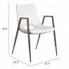 Desi Dining Chair White & Walnut - Seat Dimension - Desi Dining Chair White & Walnut - Seat Dimension