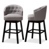 Baxton Studio Theron Swivel Bar Stool - Set of 2 - Grey