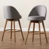 Baxton Studio Carra Swivel Bar Stool - Set of 2 - Grey - Baxton Studio Carra Swivel Bar Stool - Set of 2 - Grey