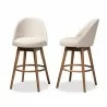 Baxton Studio Carra Swivel Bar Stool - Set of 2 - Light Beige - Baxton Studio Carra Swivel Bar Stool - Set of 2 - Light Beige