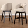 Baxton Studio Theron Swivel Bar Stool - Set of 2 - Light Beige