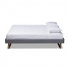 Baxton Studio Liliya Upholstered Wood Platform Bed Frame - Dark Grey