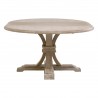 Essentials For Living Devon 54" Round Extension Dining Table in Natural Gray Acacia - Side Angle